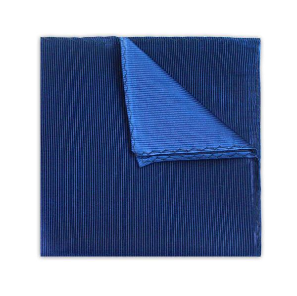 Royal Blue Pocket Square - Leonard Silver