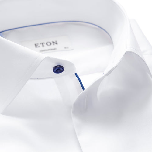 Signature Twill Shirt Navy Buttons - Eton Shirts