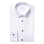 Signature Twill Shirt Navy Buttons - Eton Shirts