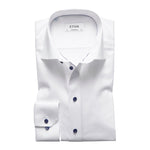 Signature Twill Shirt Navy Buttons - Eton Shirts