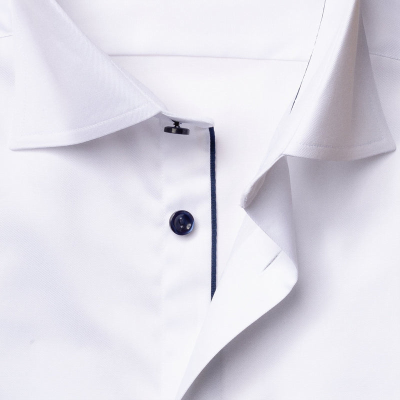 Signature Twill Shirt Navy Buttons - Eton Shirts