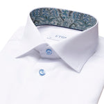 Signature Twill Shirt with Pale Blue Buttons - Eton Shirts