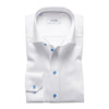 Signature Twill White Shirt Blue Buttons - Eton Shirts