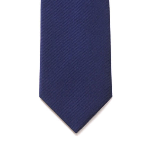 Silk Navy Tie - Leonard Silver