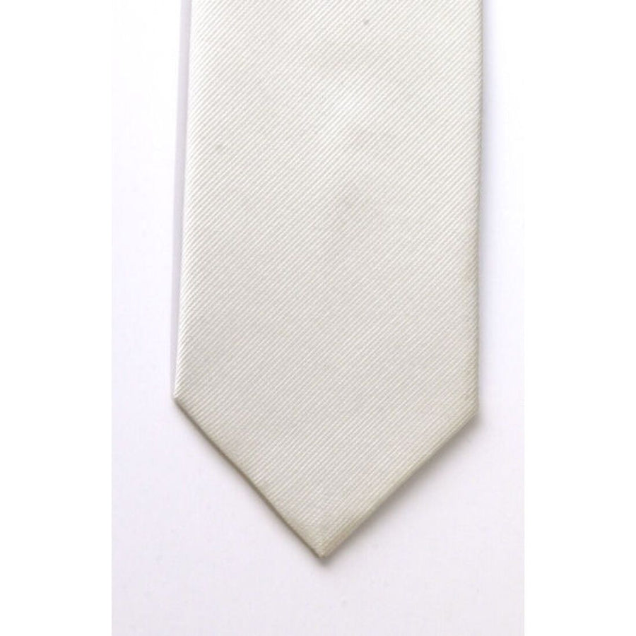 Silk White Tie - Leonard Silver