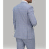 Sky Blue Check Peak Lapel Suit - Leonard Silver