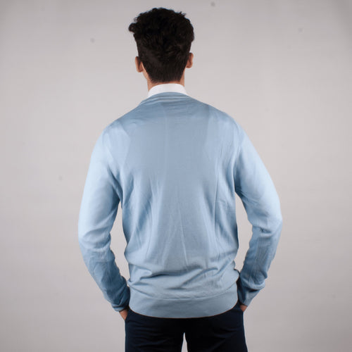 Sky Blue Merino Crew-Neck - John Victor