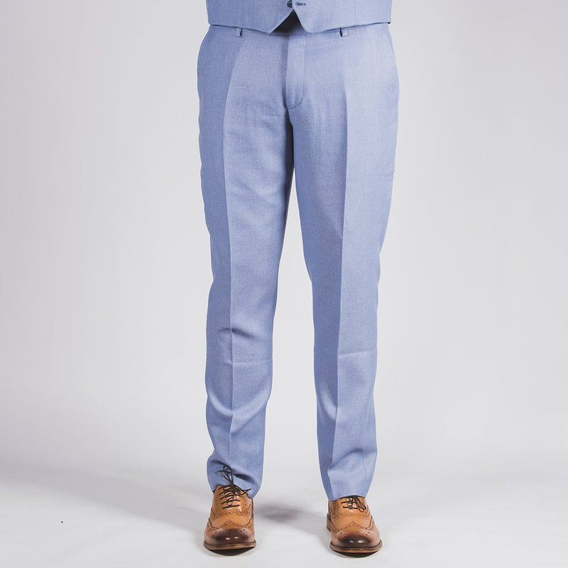 Sky Blue Textured Trouser - Fratelli