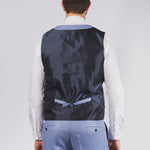 Sky Blue Textured Waistcoat - Fratelli