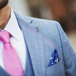 Sky Blue Windowpane Check Suit Jacket - Fratelli