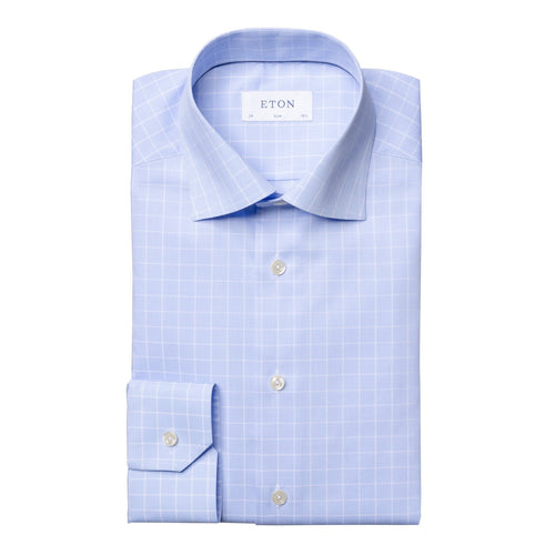 Sky Bold Check Shirt - Eton Shirts