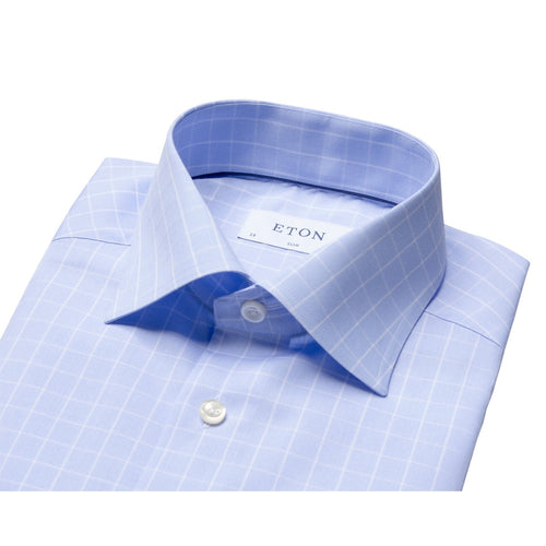 Sky Bold Check Shirt - Eton Shirts