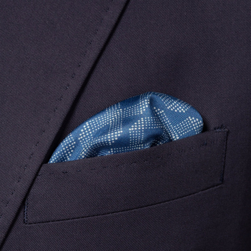 Sky Geo Pocket Square - Eton Shirts