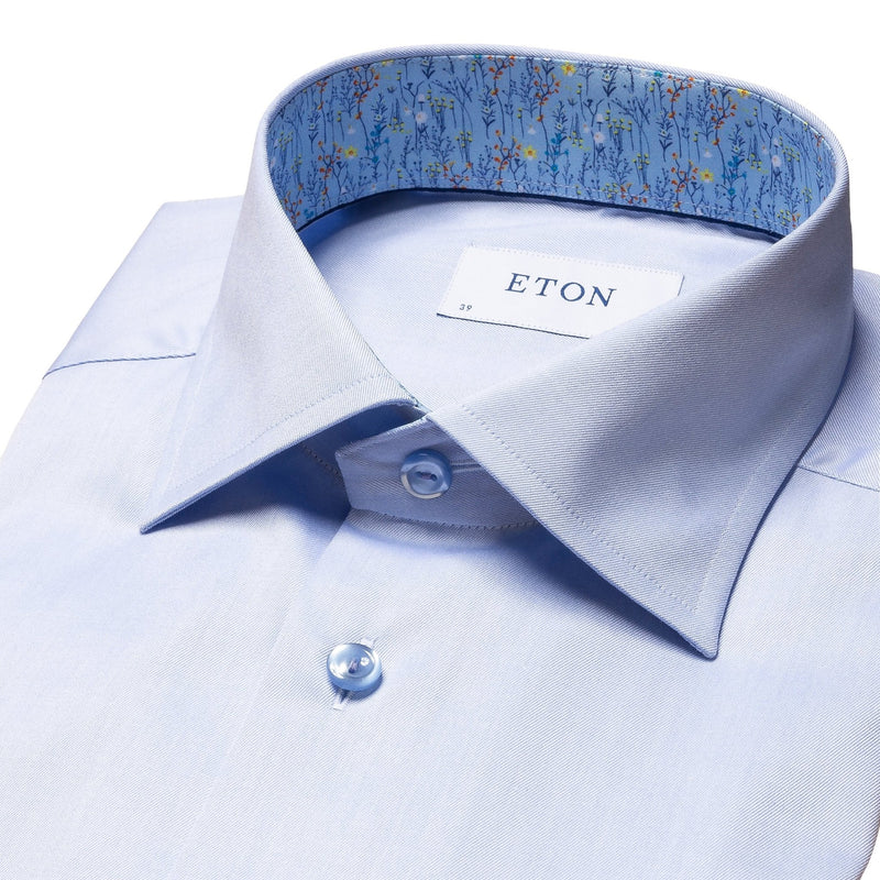 Sky Signature Twill – Contrast Details - Eton Shirts