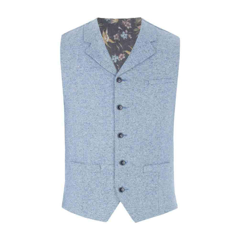 Slim Fit Blue Donegal Tweed Jacket - Gibson London