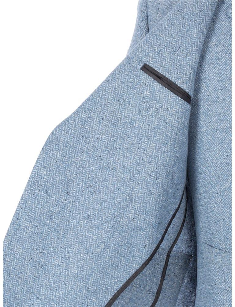 Slim Fit Blue Donegal Tweed Jacket - Gibson London