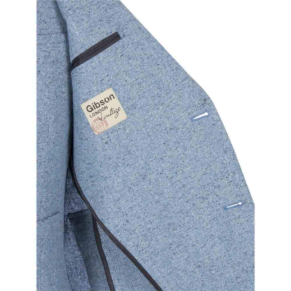 Slim Fit Blue Donegal Tweed Jacket - Gibson London