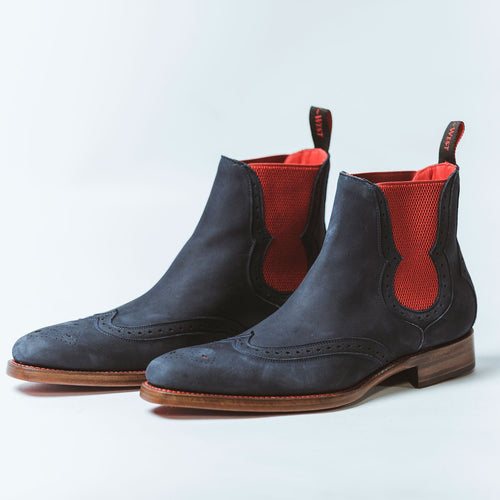 Spite Navy Suede Chelsea Boot - Jeffrey West