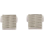 Square ZigZag Silver Cufflinks - Leonard Silver