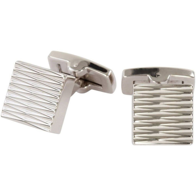 Square ZigZag Silver Cufflinks - Leonard Silver