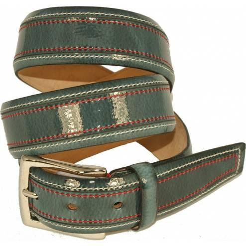 STEFANO CORSINI Mens Stefano Corsini Patent Leather Belt, Blue - Stefano Corsini
