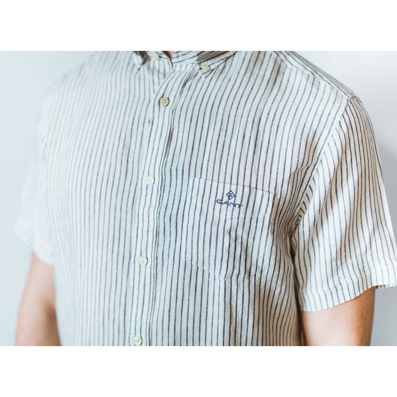 Stripe Linen S/Sleeve Shirt - Gant