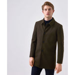 Tailored Wool Coat Olive Green - Remus Uomo