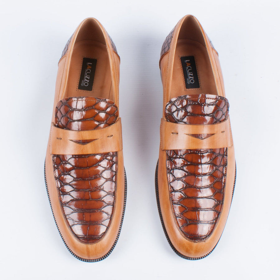 Tan Snake Skin Loafer - Lacuzzo