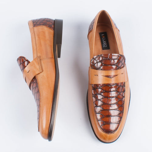 Tan Snake Skin Loafer - Lacuzzo