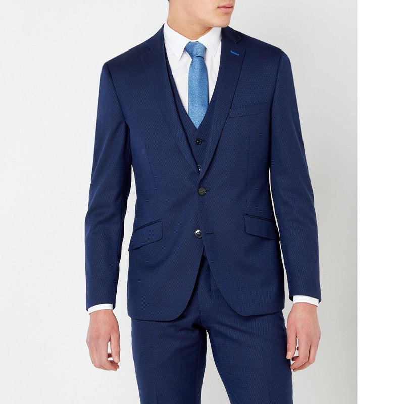Tapered Fit Wool-Rich Suit Jacket Navy - Remus Uomo