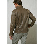 Taupe Leather Jacket - Florentino