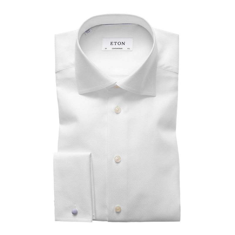Textured Twill French Cuff Shirt - Eton Shirts