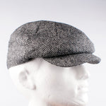 Tweed Herringbone Hat Black - John Victor