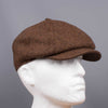 Tweed Herringbone Hat Brown - John Victor