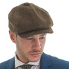 Tweed Herringbone Hat Brown - John Victor