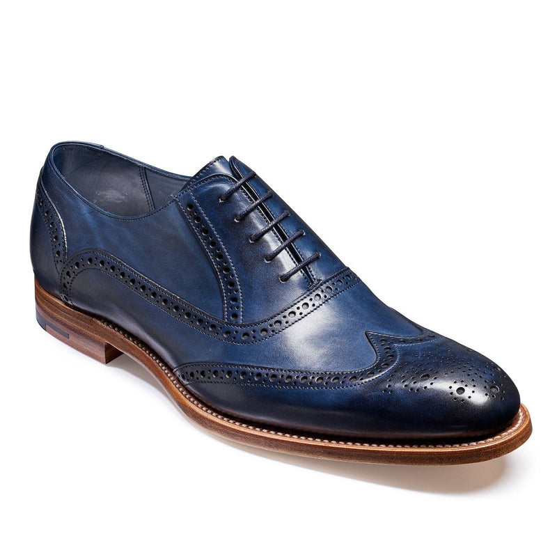 Valiant Navy Painted Brogues - Barker