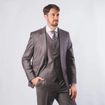 Vincent Peak Lapel Occasion Suit Grey - John Victor