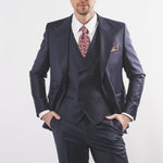 Vincent Peak Lapel Occasion Suit Navy - John Victor