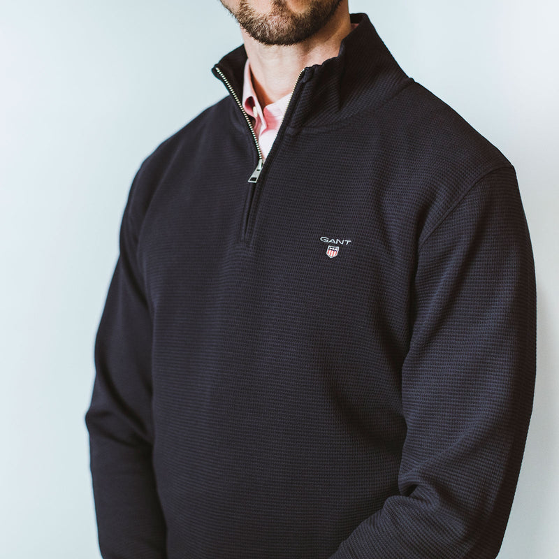 Waffle Half Zip Sweat - Gant