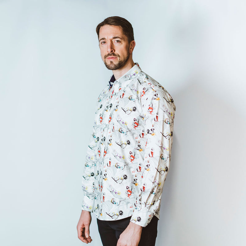 White Ladies Print Shirt - Claudio Lugli