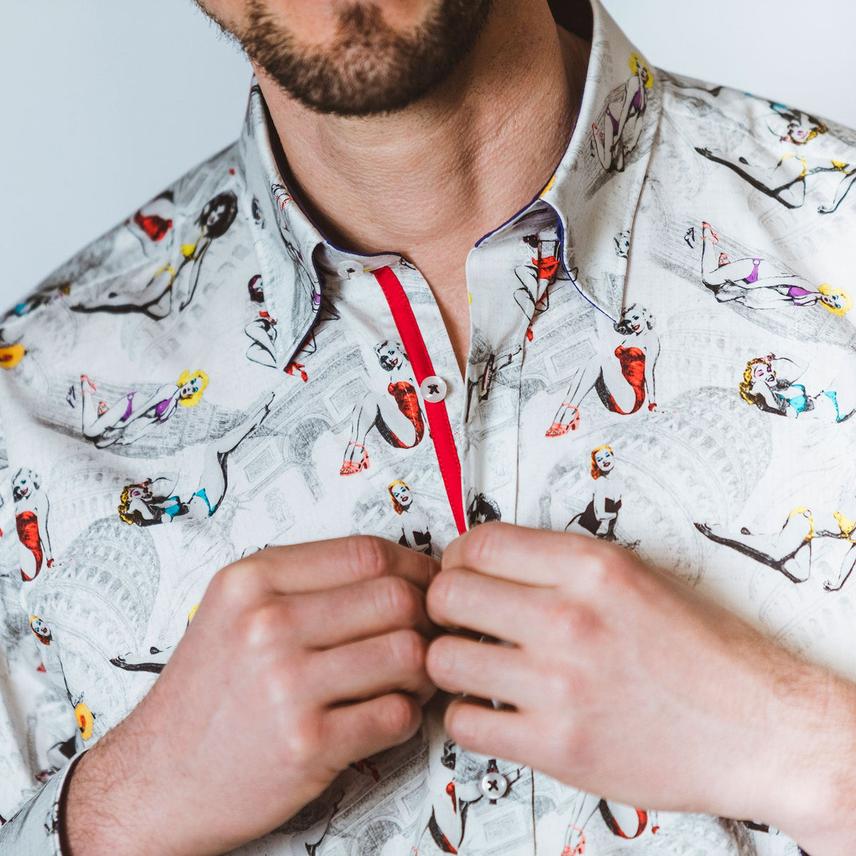White Ladies Print Shirt - Claudio Lugli