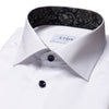 White Paisley Insert Shirt With Navy Buttons - Eton Shirts