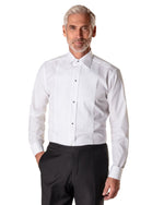 White Plisse Tuxedo Shirt - Eton Shirts