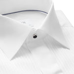 White Plisse Tuxedo Shirt - Eton Shirts