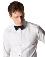 White Plisse Tuxedo Shirt - Eton Shirts