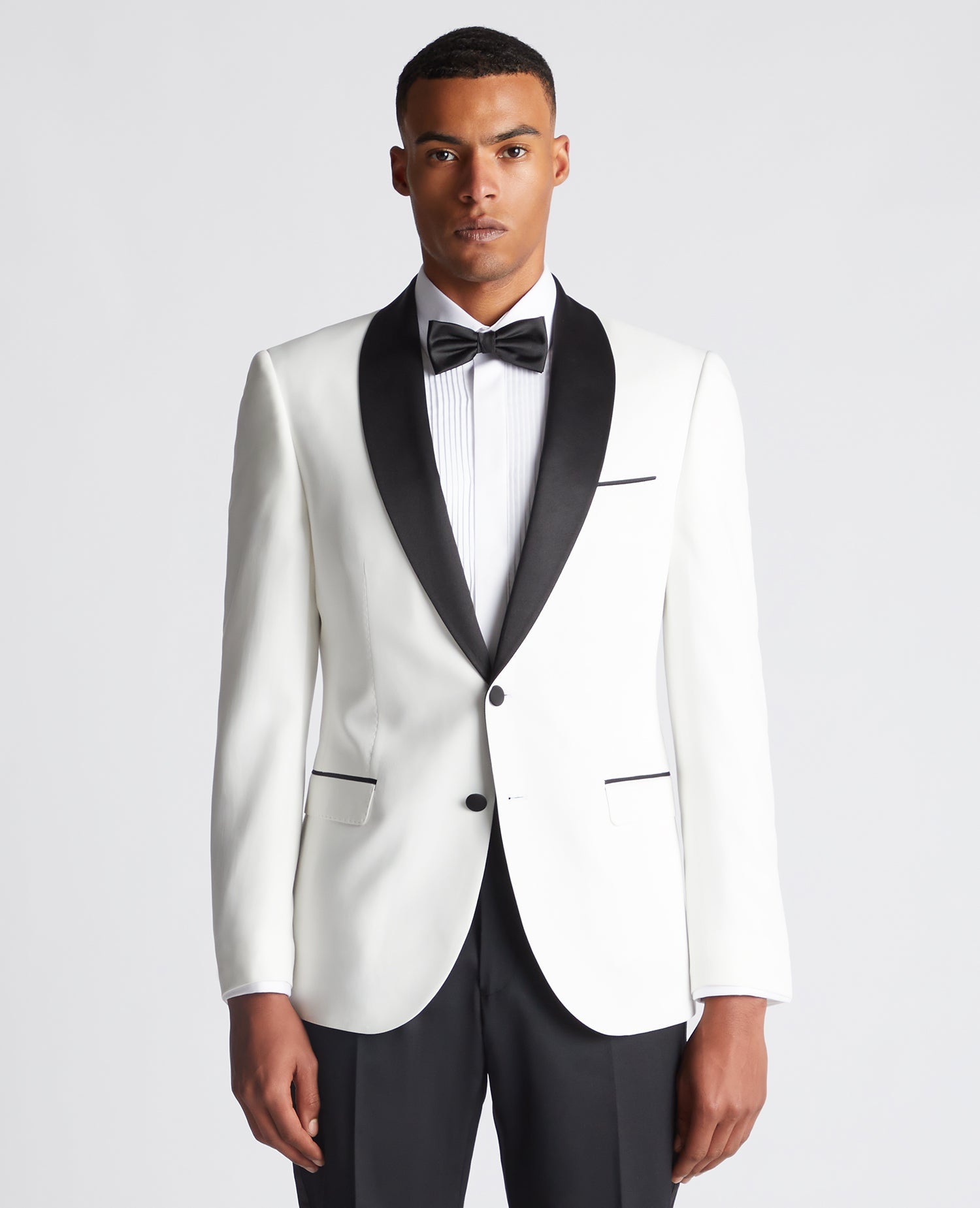 White Ricardo Tuxedo Jacket Leonard Silver - Main Image