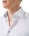 White Shirt Blue Buttons Geo Insert - Eton Shirts