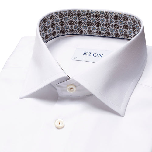 White Shirt Geo Insert - Eton Shirts