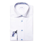 White Shirt with Floral Insert - Eton Shirts