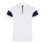 White Short Sleeve Knit Polo - Remus Uomo